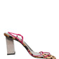 Dolce & Gabbana Multicolor Leather Block Heels Sandals Shoes