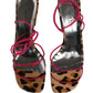 Dolce & Gabbana Multicolor Leather Block Heels Sandals Shoes