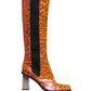 Dolce & Gabbana Brown Leopard Leather Knee High Boots Shoes