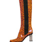 Dolce & Gabbana Brown Leopard Leather Knee High Boots Shoes