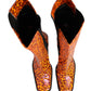 Dolce & Gabbana Brown Leopard Leather Knee High Boots Shoes