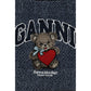 Ganni Blue Cotton Shoulder Bag