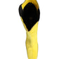 Dolce & Gabbana Yellow Black Leather Knee High Boots Shoes