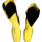 Dolce & Gabbana Yellow Black Leather Knee High Boots Shoes