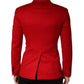 Dolce & Gabbana Red Cashmere Slim Fit Coat Jacket Blazer