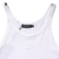Dolce & Gabbana White Ribbed Cotton Sleeveless Tank  T-shirt