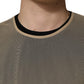 Dolce & Gabbana Beige Crew Neck Sleeveless Mesh Top  T-shirt