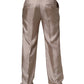 Dolce & Gabbana Beige Silk Straight Formal DressTrouser Pants