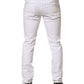 Dolce & Gabbana White Cotton Tattered Men Slim Fit Denim Jeans