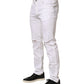 Dolce & Gabbana White Cotton Tattered Men Slim Fit Denim Jeans