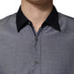 Hamaki-Ho Dark Blue Cotton Long Sleeves Collared Dress Formal Shirt