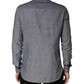 Hamaki-Ho Dark Blue Cotton Long Sleeves Collared Dress Formal Shirt