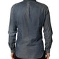 Domenico Tagliente DarkBlue Long Sleeve Collared Denim Shirt