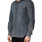 Domenico Tagliente DarkBlue Long Sleeve Collared Denim Shirt