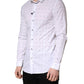 Patrizia Pepe White Cotton Slim Fit Collared Men Dress Shirt