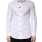 Patrizia Pepe White Cotton Slim Fit Collared Men Dress Shirt