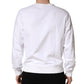 Dolce & Gabbana White Cotton Crew Neck Sweatshirt Sweater