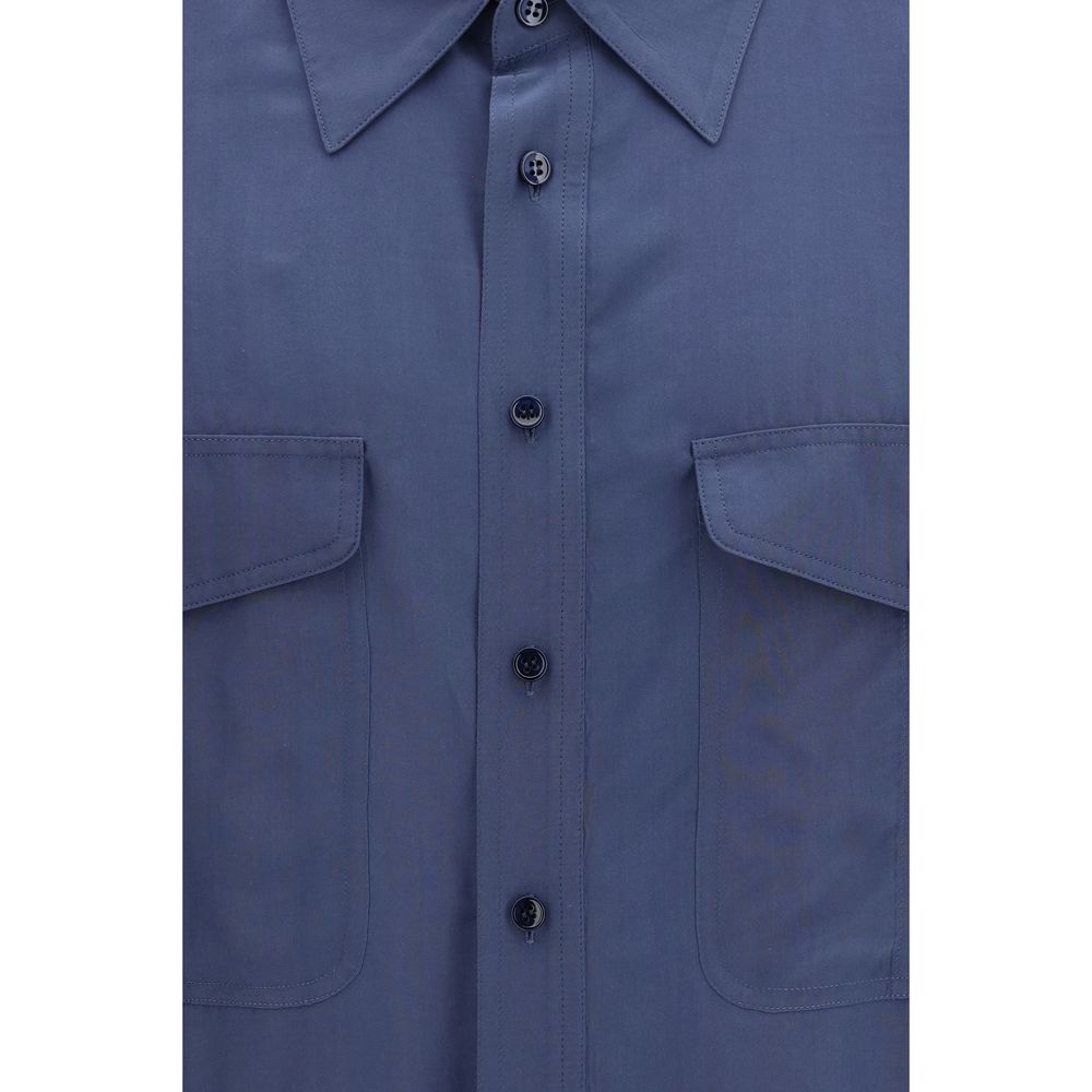 Saint Laurent Blue Viscose Dress Shirt