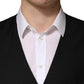 Dolce & Gabbana Black Wool Single Breasted Men Waistcoat Vest