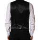 Dolce & Gabbana Black Wool Single Breasted Men Waistcoat Vest