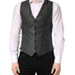 Dolce & Gabbana Dark Gray Wool Dress Formal Waistcoat Vest