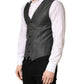 Dolce & Gabbana Dark Gray Wool Dress Formal Waistcoat Vest