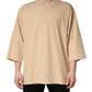Dolce & Gabbana Beige Cotton Roundneck Oversized Fit T-shirt