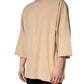 Dolce & Gabbana Beige Cotton Roundneck Oversized Fit T-shirt