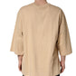 Dolce & Gabbana Beige Cotton Roundneck Oversized Fit T-shirt