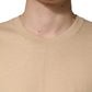 Dolce & Gabbana Beige Cotton Roundneck Oversized Fit T-shirt