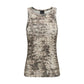 PINKO Beige Cotton Sleeveles T-Shirt