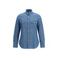 Finamore Blue Cotton Dress Shirt