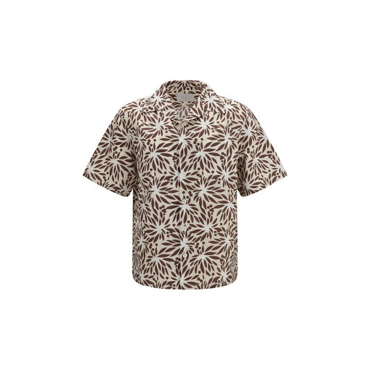 Prada Brown Cotton Pattern Shirt