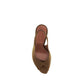 Amina Muaddi Brown Silk Stiletto Heel Sandals