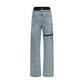 ALAINPAUL Blue Cotton High-Waisted Jean