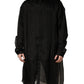 Dolce & Gabbana Black Ruffle Detail Semi Sheer Shirt Jacket