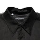Dolce & Gabbana Black Ruffle Detail Semi Sheer Shirt Jacket