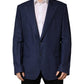 Dolce & Gabbana Blue Single Breasted 2 Button Suit Jacket