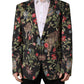 Dolce & Gabbana Multicolor Floral Leopard 1 Button Men Suit Jacket