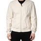 Dolce & Gabbana Off White Cotton FullZip Denim Blouson Jacket