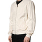 Dolce & Gabbana Off White Cotton FullZip Denim Blouson Jacket