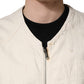 Dolce & Gabbana Off White Cotton FullZip Denim Blouson Jacket