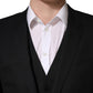 Dolce & Gabbana Black Wool 2 Buttons Formal 3 Piece Men Suit