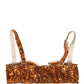 Dolce & Gabbana Gold Sequined Nyon Balconnet Bra Underwear
