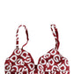 Dolce & Gabbana Red Logo Monogram Cotton Soft Cup Bra Underwear