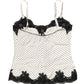 Dolce & Gabbana White Polka Dot Lace-Trimmed Camisole Top Underwear