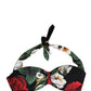 Dolce & Gabbana Black Floral Padded Halter Bikini Top Swimwear