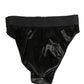 Dolce & Gabbana Black Satin High-Waist Brief Logo Women Underwear