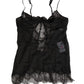 Dolce & Gabbana Black Silk Lace Lingerie Chemise Top Underwear