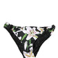 Dolce & Gabbana Black Lily Print Nylon Bottom Beachwear Swimwear
